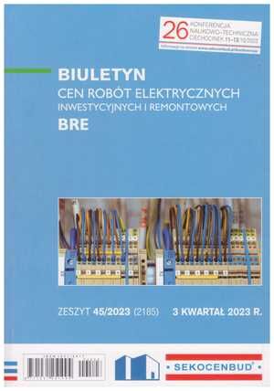 Sekocenbud BRE Biuletyn cen robót elektrycznych 3 kwartał 2023; zeszyt 45/2023