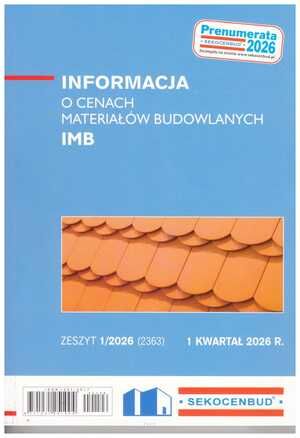 Sekocenbud IMB Informacja o cenach materiałów budowlanych 1 kwartał 2026