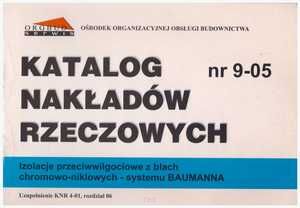 KNR 9-05 Izolacje przeciwwilgociowe z blach chromowo-niklowych - systemu BAUMANNA.