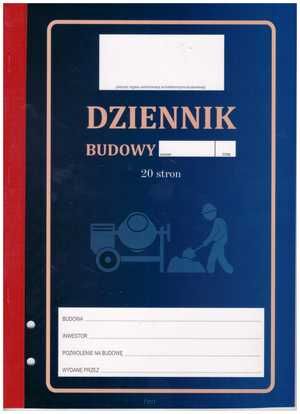 Dziennik budowy 20 stron - niekopiujący