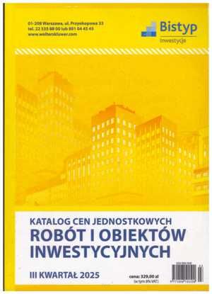 Katalog cen jednostkowych robót i obiektów INWESTYCYJNYCH 3 kwartał  2025