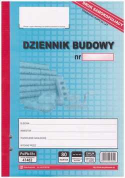 Dziennik budowy samokopiujący 80 kartek