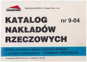 KNR 9-04 Ściany murowane, stropy i pokrycia dachowe z wyrobów ceramicznych - CERABUD KROTOSZYN.