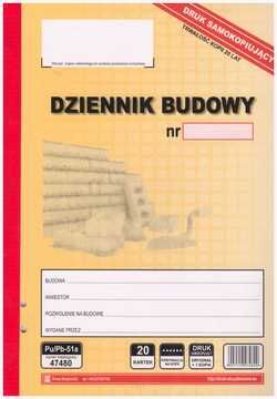 Dziennik budowy samokopiujący 20 kartek