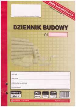 Dziennik budowy samokopiujący 200 kartek