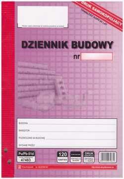 Dziennik budowy samokopiujący 120 kartek