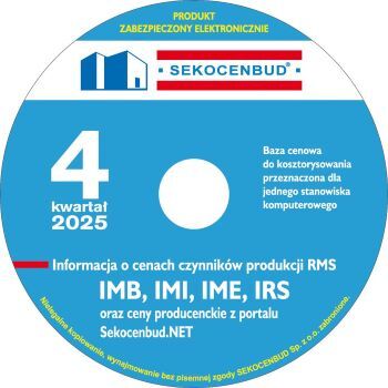 CD Sekocenbud RMS 4 kwartał 2025  Informacja o cenach czynników produkcji: IMB, IMI, IME, IRS.