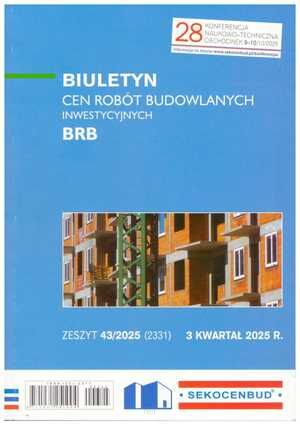 Sekocenbud BRB Biuletyn cen robót budowlanych-inwestycyjnych 3 kwartał 2025; zeszyt 43/2025