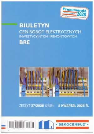 Sekocenbud BRE Biuletyn cen robót elektrycznych 2 kwartał 2026