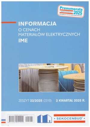 Sekocenbud IME Informacja o cenach materiałów elektrycznych 2 kwartał 2025