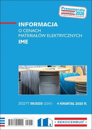 Sekocenbud IME Informacja o cenach materiałów elektrycznych 4 kwartał 2025