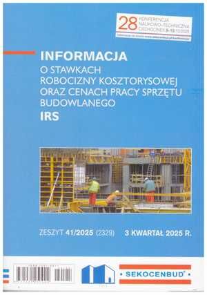 Sekocenbud IRS Informacja o stawkach robocizny kosztorysowej oraz cenach pracy sprzętu budowlanego 3 kwartał 2025