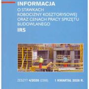 Sekocenbud IRS Informacja o stawkach robocizny kosztorysowej oraz cenach pracy sprzętu budowlanego 1 kwartał 2026