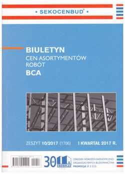 Sekocenbud BCA Biuletyn cen asortymentów robót 1 kwartał 2017; zeszyt 10/2017