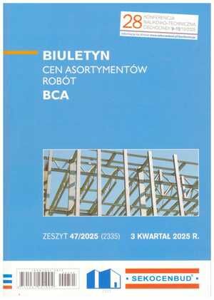 Sekocenbud BCA Biuletyn cen asortymentów robót 3 kwartał 2025, zeszyt 47/2025