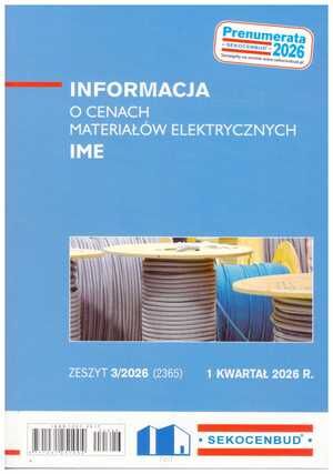 Sekocenbud IME Informacja o cenach materiałów elektrycznych 1 kwartał 2026