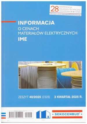 Sekocenbud IME Informacja o cenach materiałów elektrycznych 3 kwartał 2025
