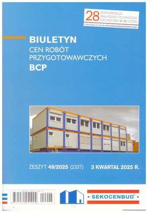 Sekocenbud BCP Biuletyn cen robót przygotowawczych 3 kwartał 2025; zeszyt 49/2025