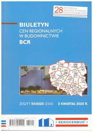 Sekocenbud BCR Biuletyn cen regionalnych w budownictwie 3 kwartał 2025 r. zeszyt 54/2025