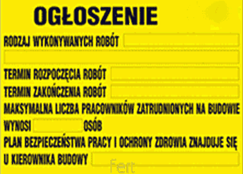 Tablica ogłoszenie BIOZ 70/50 cm - PCV