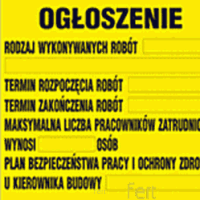 Tablica ogłoszenie BIOZ 70/50 cm - PCV