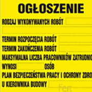 Tablica ogłoszenie BIOZ 70/50 cm - PCV