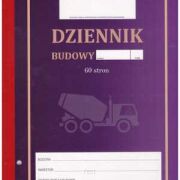 Dziennik budowy 60 stron - niekopiujący
